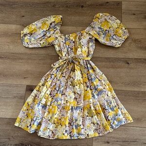 Floral Puff Sleeve Mini Dress